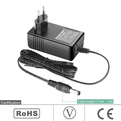 HKY 24V Cargador Adaptador Universal para Aspirador Robot Conga Cecotec 1390 S1390 1290 Gryo Model 05145,Vileda M-448A SB35,Discos Duros Externos,Luces LED,Pantallas LCD,Enrutadores WiFi,televisore