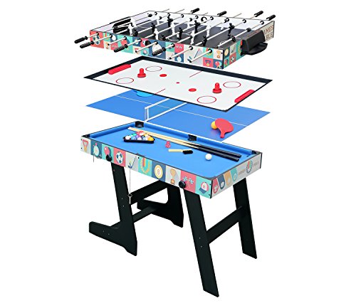 HLC® Mesa Multijuegos Plegable 4 en 1 Mesa de Billar,Ping Pong,Hockey y Futbolín (109 x 60,5 x 82 cm) Buen Regalo para Las Fiestas Juegos Entre Familia HLC® Mesa Multijuegos Plegable 4 en 1 Mesa de Billar,Ping Pong,Hockey y Futbolín (109 x 60,5 x 82 cm) Buen Regalo para Las Fiestas Juegos Entre Familia