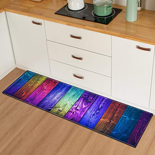 HLXX Alfombra de Cocina de Grano de Madera, decoración del Piso del Pasillo del hogar, Dormitorio, Sala de Estar, Alfombra, baño, Alfombra Absorbente Antideslizante A10, 60x180cm