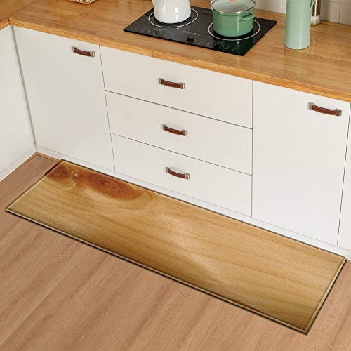HLXX Alfombra de Cocina de Grano de Madera, decoración del Piso del Pasillo del hogar, Dormitorio, Sala de Estar, Alfombra, baño, Alfombra Absorbente Antideslizante A10, 60x180cm