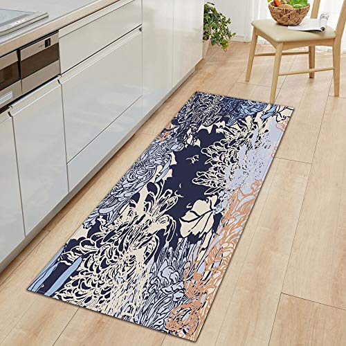 HLXX Alfombra de Cocina, Felpudo de Entrada, Dormitorio, Pasillo, Suelo, decoración, Alfombra, baño, Absorbente de Agua, Alfombrilla Antideslizante A6 40x60cm