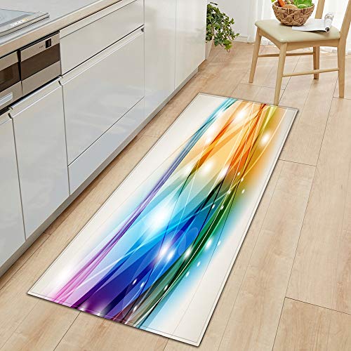 HLXX Moderno hogar Largo Felpudo Sala de Estar Decorar Alfombra balcón Alfombra Impresa Pasillo Piso Antideslizante Alfombra de baño A16 60x180cm