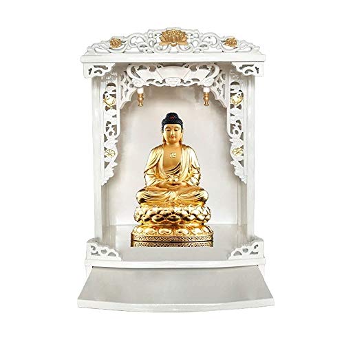 HLZY Altar Gabinete - Gabinete de Madera Altar Tallado Mano del Soporte Santuario Altar meditación Tabla Buda Altar Estante, adecuados for el Lugar Su Espiritual Decoración Blanca HLZY Altar Gabinete - Gabinete de Madera Altar Tallado Mano del Soporte Santuario Altar meditación Tabla Buda Altar Estante, adecuados for el Lugar Su Espiritual Decoración Blanca