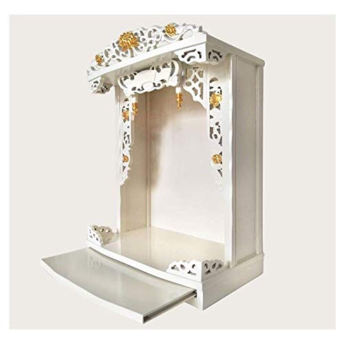 HLZY Altar Gabinete - Gabinete de Madera Altar Tallado Mano del Soporte Santuario Altar meditación Tabla Buda Altar Estante, adecuados for el Lugar Su Espiritual Decoración Blanca