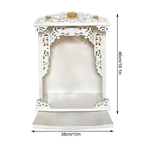 HLZY Altar Gabinete - Gabinete de Madera Altar Tallado Mano del Soporte Santuario Altar meditación Tabla Buda Altar Estante, adecuados for el Lugar Su Espiritual Decoración Blanca