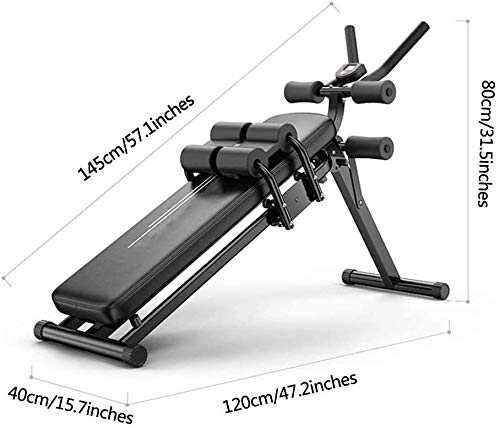 HLZY Banco de elevación de Pesas Planas Gimnasio en casa del Equipo, aparatos de Ejercicios AB Vertical Core AB Toner Programa Entrenador de Gimnasio en casa con Altura Ajustable