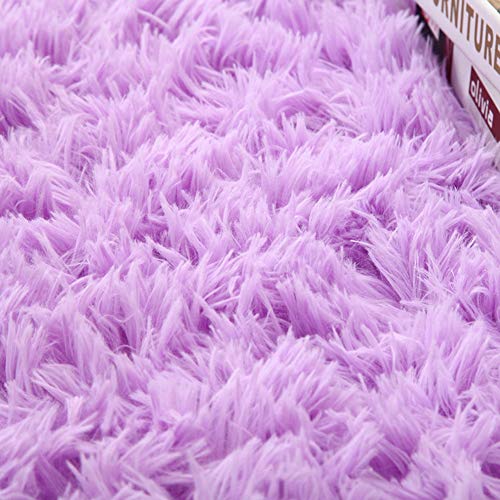 HM&DX Alfombra De Pelo Largo Sala, Pelo Largo Antideslizante Acogedor Shag Alfombras De Dormitorio Estera De La Yoga Moderno Alfombra Alfombras Niños Vivero -Lavanda 120x200cm(47x79inch) HM&DX Alfombra De Pelo Largo Sala, Pelo Largo Antideslizante Acogedor Shag Alfombras De Dormitorio Estera De La Yoga Moderno Alfombra Alfombras Niños Vivero -Lavanda 120x200cm(47x79inch)
