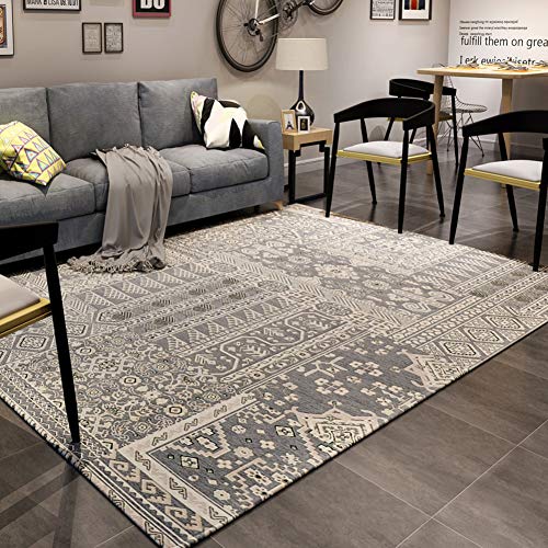 HM&DX Marroquí Alfombras Geométrico,Antideslizante Fibra De Algodón Pila Corta Alfombra De Suelo Decorativo Modernas Alfombra Salon Gris 160x230cm(63x90in) HM&DX Marroquí Alfombras Geométrico,Antideslizante Fibra De Algodón Pila Corta Alfombra De Suelo Decorativo Modernas Alfombra Salon Gris 160x230cm(63x90in)