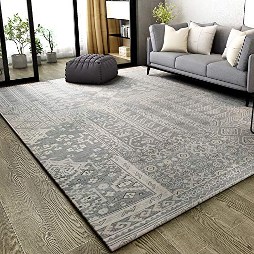 HM&DX Marroquí Alfombras Geométrico,Antideslizante Fibra De Algodón Pila Corta Alfombra De Suelo Decorativo Modernas Alfombra Salon Gris 160x230cm(63x90in) HM&DX Marroquí Alfombras Geométrico,Antideslizante Fibra De Algodón Pila Corta Alfombra De Suelo Decorativo Modernas Alfombra Salon Gris 160x230cm(63x90in)