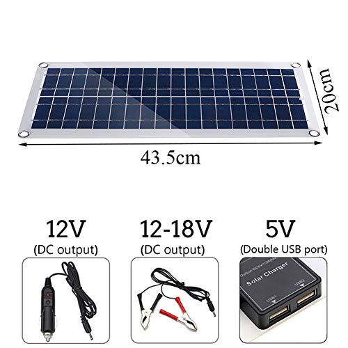 HMLIGHT Panel 50W 18V Solar Dual de Salida USB células solares Panel Solar Poli 20/10 / 30A Controlador para el Coche Yate batería de la embarcación Cargador,with20AController
