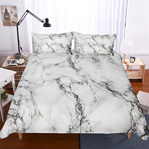 HNHDDZ Ropa de Cama Mármol Funda de edredón Gris Marrón Rosado Blanco Negro Azul Patrón de Piedra Elegante Nórdico Estilo (Estilo 5, Funda nórdica 180x220 cm - Cama 90/105 cm)