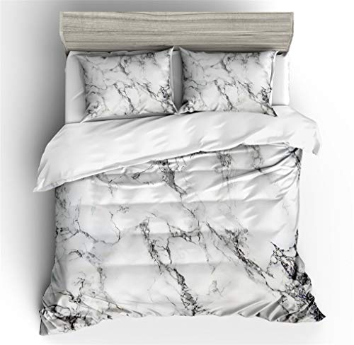 HNHDDZ Ropa de Cama Mármol Funda de edredón Gris Marrón Rosado Blanco Negro Azul Patrón de Piedra Elegante Nórdico Estilo (Estilo 5, Funda nórdica 180x220 cm - Cama 90/105 cm)