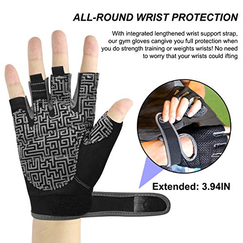 HNOOM Guantes Gimnasio Hombre Mujer, Guantes Pesas, Gym Guantes Fitness Transpirable con Protección Palma, Antideslizante Guantes Crossfit para Levantamiento de Pesas, Musculación, Fitness (Gris, M) HNOOM Guantes Gimnasio Hombre Mujer, Guantes Pesas, Gym Guantes Fitness Transpirable con Protección Palma, Antideslizante Guantes Crossfit para Levantamiento de Pesas, Musculación, Fitness (Gris, M)