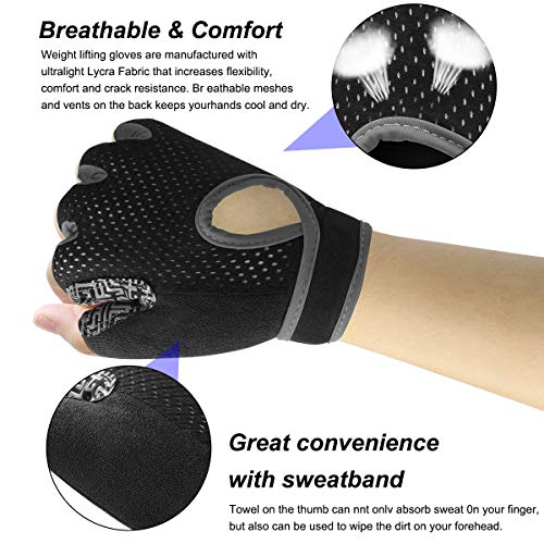 HNOOM Guantes Gimnasio Hombre Mujer, Guantes Pesas, Gym Guantes Fitness Transpirable con Protección Palma, Antideslizante Guantes Crossfit para Levantamiento de Pesas, Musculación, Fitness (Gris, M) HNOOM Guantes Gimnasio Hombre Mujer, Guantes Pesas, Gym Guantes Fitness Transpirable con Protección Palma, Antideslizante Guantes Crossfit para Levantamiento de Pesas, Musculación, Fitness (Gris, M)