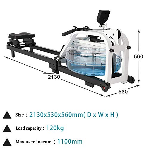 HNWTKJ Máquinas De Remo, Máquina De Remo De Agua Gimnasio En Casa Máquina De Remo Plegable Resistente Al Agua Ejercicio Aeróbico Equipo De Fitness con Pantalla LCD