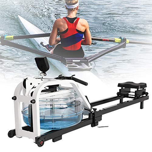 HNWTKJ Máquinas De Remo, Máquina De Remo De Agua Gimnasio En Casa Máquina De Remo Plegable Resistente Al Agua Ejercicio Aeróbico Equipo De Fitness con Pantalla LCD