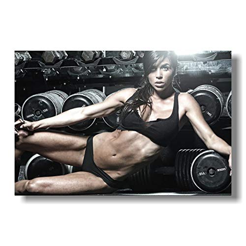 HNZKly Sexy Mujeres Fitness Culturismo Motivacional Cita Pared Arte Entrenamiento Ejercicio Poster Deporte Habitación Hogar Gimnasio Decoracion Impresiones Grande Tamaño 80x120 Cm/Unframed-C Art