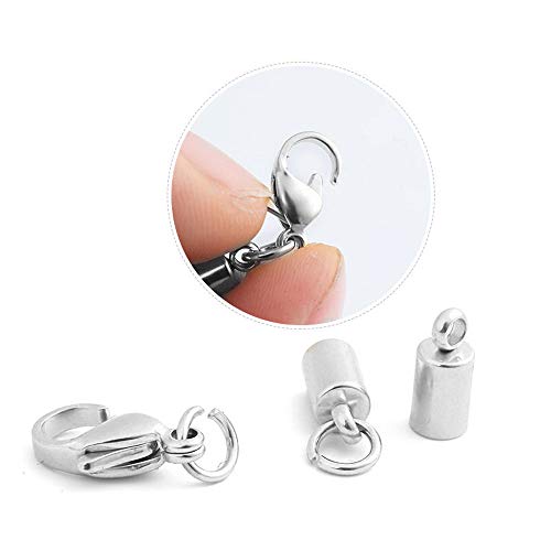 HO2NLE 10pcs Cierre para Pulseras de Cuero Acero Inoxidable Cierre Collar con Mosqueton Plata Langosta 2mm y 6mm para Bricolaje Cordón de Cuero Collares Fabricación de Joyas Colgante HO2NLE 10pcs Cierre para Pulseras de Cuero Acero Inoxidable Cierre Collar con Mosqueton Plata Langosta 2mm y 6mm para Bricolaje Cordón de Cuero Collares Fabricación de Joyas Colgante