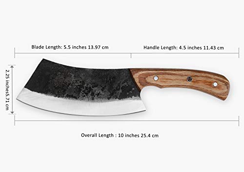 Hobby Hut HH-328 Cuchillo de Caza de Acero al Carbono 1095 Hecho a Mano Personalizado de 25,4 cm con Funda, Cuchillo de Hoja Fija, Mango de Madera Pakka diseñado para Caza, Cuchillo Bushcraft