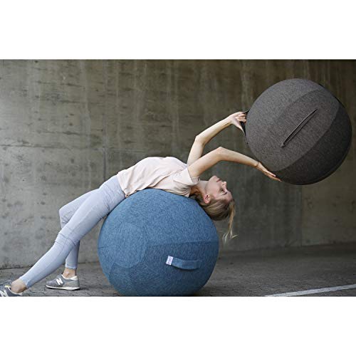 Hock VLUV STOV asiento ergonómico, pelota con funda de tela de diseño Ø 75 cm para de trabajo, hogar - greige