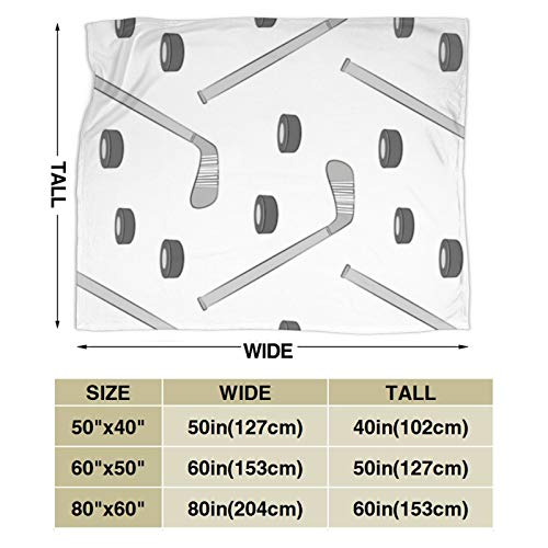 Hockey sobre Hielo Niños Adultos Manta de Microfibra Ultra Suave para Todas Las Estaciones Mantas de Tiro Ligeras y difusas para Office Company Sofá Cama para el hogar Sofá de 60 "x 50"