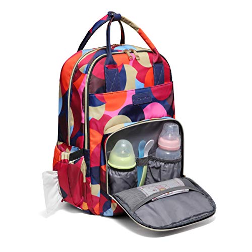 HODAR Mochila con bolsa de pañales, mochila floral para bebé Bolsa de maternidad para hospital extra grande Bolsa multifunción para cambiar pañales para mamá con bolsa seca y húmeda.