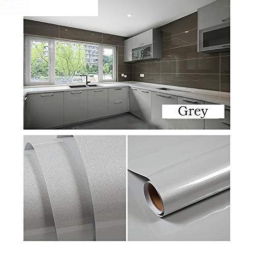 Hode Papel Adhesivo para Muebles Gris 30cmX3m Impermeable Vinilo Decorativo Papel Pintado Cocina Baño Mesa Armario Encimera