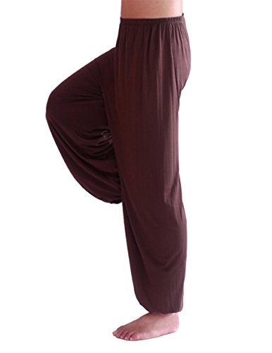 Hoerev Pantalón ancho de Yoga para hombre, de Spandex muy suave, para pilates - negro - XXX-Large