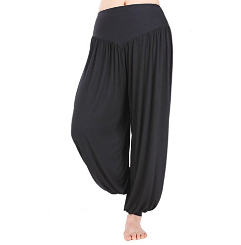 Hoerev Pantalón ancho de Yoga, tejido elástico muy suave - Gris - Hoerev Pantalón ancho de Yoga, tejido elástico muy suave - Gris -