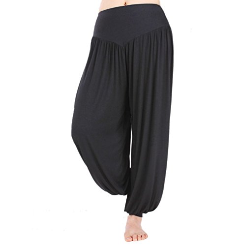 Hoerev Pantalón ancho de Yoga, tejido elástico muy suave - Gris -