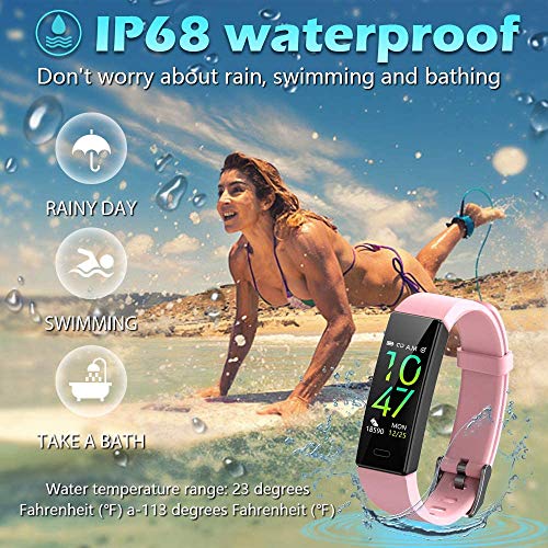 HOFIT Pulsera Actividad Reloj Inteligente Fitness Tracker Podómetro Monitor de Sueño Contador de Calorías Pasos Rastreador de Ejercicios Reloj Salud Pulsera Deportiva para Mujeres Hombres