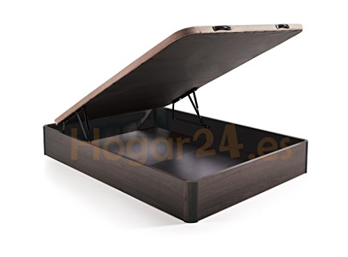 Hogar 24 Canapé Abatible Madera Gran Capacidad con Tapa 3D y Válvulas de Transpiración, con Esquineras en Madera Maciza, Color Wengué, 150X200 Hogar 24 Canapé Abatible Madera Gran Capacidad con Tapa 3D y Válvulas de Transpiración, con Esquineras en Madera Maciza, Color Wengué, 150X200