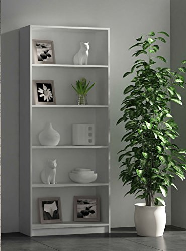 Hogar 24 Estantería Alta 5 Estantes, Color Blanco. Medidas: 180 x 75 x 25cm Hogar 24 Estantería Alta 5 Estantes, Color Blanco. Medidas: 180 x 75 x 25cm