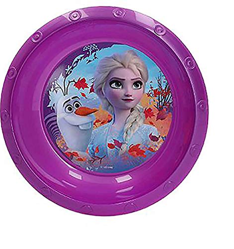 Hogar y Mas Plato Hondo Plástico Duro Infantil X2, Reutilizable para Niños 260ML. Modelo Frozen II, Vajillas Disney ø14,5 cm