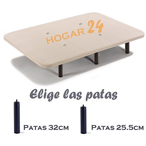 HOGAR24 Base TAPIZADA + 6 Patas DE Metal con Tejido 3D Y VÁLVULAS DE TRANSPIRACIÓN-150x190cm-PATAS 32CM