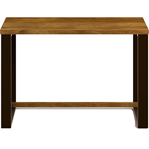 Hogar24-Mesa Estudio Escritorio de Madera Maciza Natural y Patas de Acero, Medidas 118 x 55 x 74 cm. Estilo Industrial para Uso como Escritorio, despacho, reunión