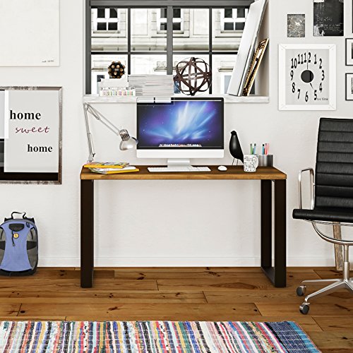 Hogar24-Mesa Estudio Escritorio de Madera Maciza Natural y Patas de Acero, Medidas 118 x 55 x 74 cm. Estilo Industrial para Uso como Escritorio, despacho, reunión Hogar24-Mesa Estudio Escritorio de Madera Maciza Natural y Patas de Acero, Medidas 118 x 55 x 74 cm. Estilo Industrial para Uso como Escritorio, despacho, reunión