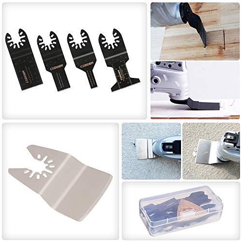 Hojas de Sierra Oscilante, CGBOOM 28 Pcs Accesorios para Herramientas Oscilantes Multifunción, Cuchillas Oscilantes, Cuchilla de Corte Bosch Dewalt Makita para Corte de Metal/Madera/Azulejo/Clavo Hojas de Sierra Oscilante, CGBOOM 28 Pcs Accesorios para Herramientas Oscilantes Multifunción, Cuchillas Oscilantes, Cuchilla de Corte Bosch Dewalt Makita para Corte de Metal/Madera/Azulejo/Clavo