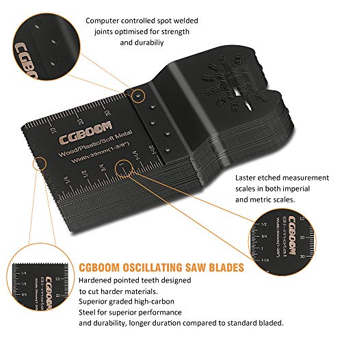 Hojas de Sierra Oscilante, CGBOOM 28 Pcs Accesorios para Herramientas Oscilantes Multifunción, Cuchillas Oscilantes, Cuchilla de Corte Bosch Dewalt Makita para Corte de Metal/Madera/Azulejo/Clavo