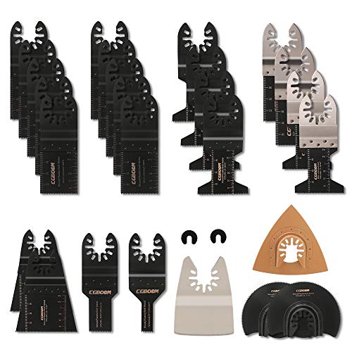 Hojas de Sierra Oscilante, CGBOOM 28 Pcs Accesorios para Herramientas Oscilantes Multifunción, Cuchillas Oscilantes, Cuchilla de Corte Bosch Dewalt Makita para Corte de Metal/Madera/Azulejo/Clavo Hojas de Sierra Oscilante, CGBOOM 28 Pcs Accesorios para Herramientas Oscilantes Multifunción, Cuchillas Oscilantes, Cuchilla de Corte Bosch Dewalt Makita para Corte de Metal/Madera/Azulejo/Clavo