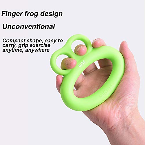 HOKIT Ejercitador de Mano Dedo de Agarre fortalecedor Diseño fácil de Usar Silicona Dedo de Instrucción en la Mano ejercitador Muscular del antebrazo Grip Strenther fortalecedor,Verde,2