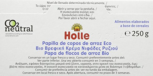 Holle Papilla de Copos de Arroz (+4 Meses) sin Gluten - Paquete de 6 x 250 gr - Total: 1500 gr Holle Papilla de Copos de Arroz (+4 Meses) sin Gluten - Paquete de 6 x 250 gr - Total: 1500 gr