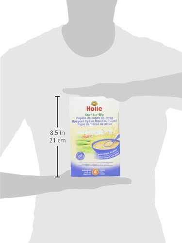 Holle Papilla de Copos de Arroz (+4 Meses) sin Gluten - Paquete de 6 x 250 gr - Total: 1500 gr