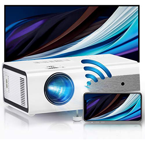 HOLLYWTOP Proyector Cine en Casa WiFi , Mini Proyector Portátil 4200 Lúmenes con Pantalla de 180'' máx, 60000 Horas de Vida útil de la Lámpara, Ayudas 1080P USB/ HDMI/ SD/ AV/ VGA【2020 ACTUALIZAR】