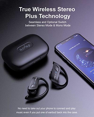 HolyHigh Auriculares Inalambricos Deportivos, Auriculares Bluetooth con Microfono IPX7 Impermeable, Auriculares Inalámbricos con 30+5H Caja de Carga Running para iOS Android