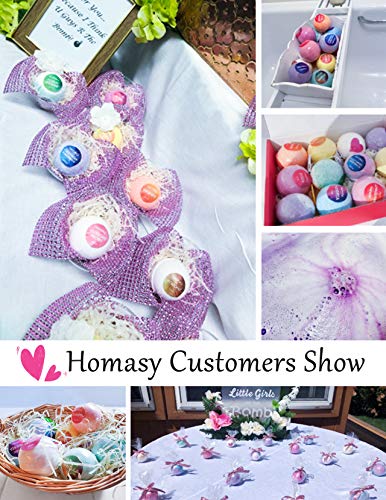 Homasy Bombas de Baño, Set de Regalo de Bomba de Baño de 12 Piezas con Aceites Esenciales Naturales, Manteca de Karité, Sal Marina, Efervescentes