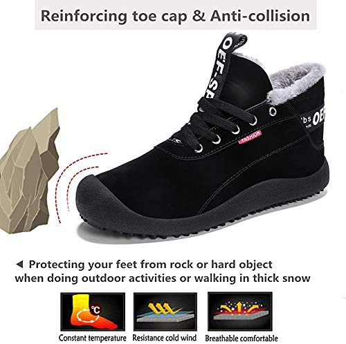 Hombre Invierno Botines Fur Calentar Botas Botas de Nieve Al Aire Libre Boots Impermeables Anti-Deslizante Zapatos Zapatos de Senderismo y Trekking 39-48 EU