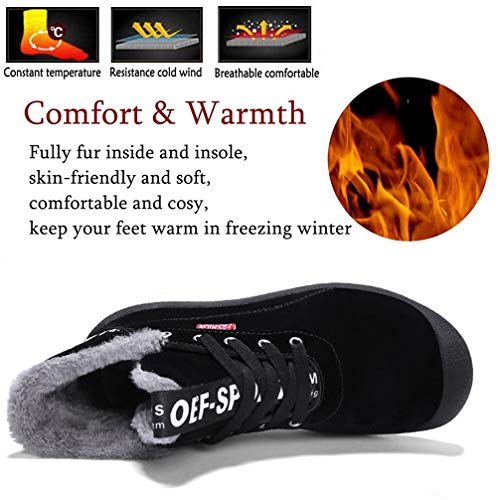 Hombre Invierno Botines Fur Calentar Botas Botas de Nieve Al Aire Libre Boots Impermeables Anti-Deslizante Zapatos Zapatos de Senderismo y Trekking 39-48 EU
