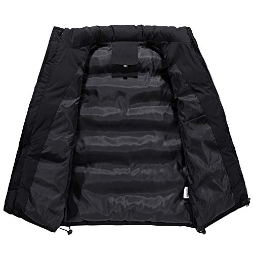 Hombre Invierno Calor Chalecos Sin Mangas De Plumas Chaquetas Acolchado Cazadoras Negro 6XL Hombre Invierno Calor Chalecos Sin Mangas De Plumas Chaquetas Acolchado Cazadoras Negro 6XL