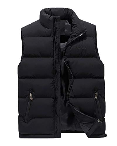 Hombre Invierno Calor Chalecos Sin Mangas De Plumas Chaquetas Acolchado Cazadoras Negro 6XL